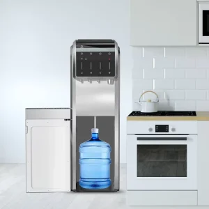 Bottom-Loading Freestanding Hot and Cold Water Dispenser with Tube Ice Maker