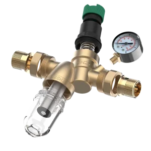 Brass Manual Stainless Steel Water Prefilter with Pressure Gauge for Household Water Purification