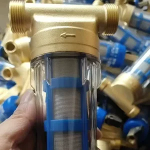 Brass Whole-House Water Prefilter with Pressure Gauge for Outdoor and Household Use