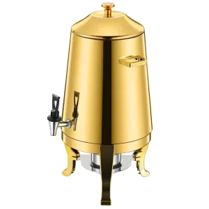 Buffet Commercial Retail 13L Hot Water Dispenser Tea Thermos Milk Dispenser Gold Copper Stainless Steel Coffee Urn