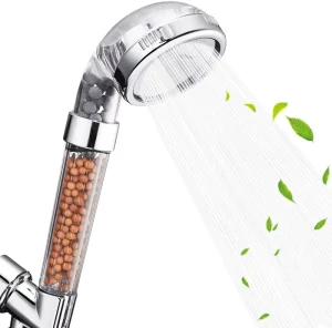 C 138 1 Classic Style SPA Transparent High Pressure Water Saving Mineral Stone Filter Shower Head for Bathroom