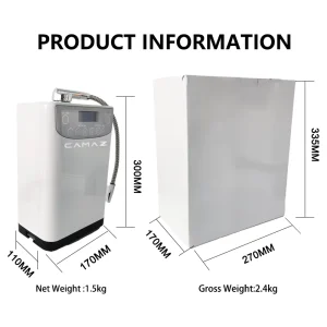 CAMAZ Alkaline Ionizer Hydrogen Water Ionizer Machine with 1000 2000ppb Concentration Desktop & RV Use Made in China