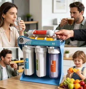 CE RoHS 5 Stage Reverse Osmosis Water Purifier Dual Outlet Under Sink RO System Kitchen Drinking Water Filter