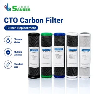 CTO Water Filter Cartridge 10 Inch Activated Carbon Block Replacement for Standard Water Purifier Housing