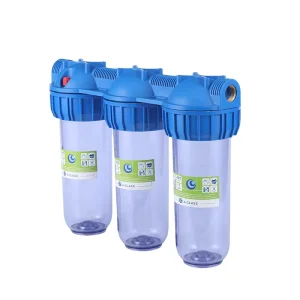 China Supply Electric Plastic 10” 3 Stage Water Filter System for Household Pre Filtration