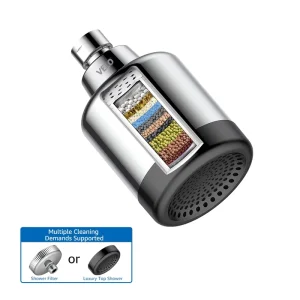 Chlorine Hard Water Removal Chrome Finish 12 Stage Replaceable Shower Filter Filtered Shower Head