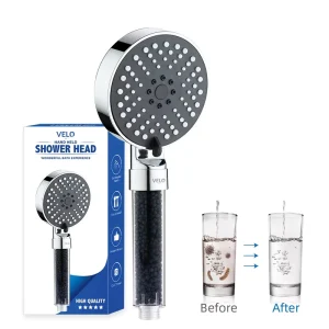 Chrome Anti Hair Loss & Skin Care Shower Filter Handheld Filtered Shower Head for Filters Chlorine & Metals