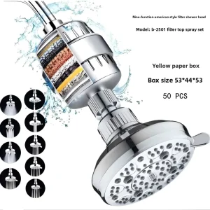 Chrome Filtration Shower Head for Bathroom Spa