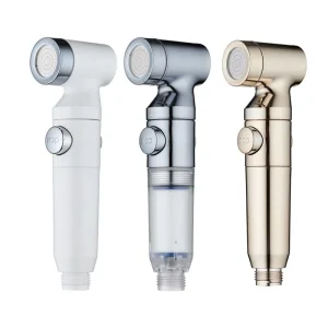 Chrome One-Touch Stop Bathroom Faucet Accessories Colourful Bidet Toilet Shower Head Filter with PP Cotton