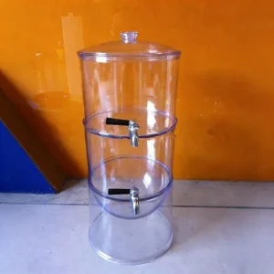 Clear Acrylic 3-Gallon Beverage Dispenser with 3-Tier Ice Chamber Base and Cooling Shafts
