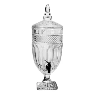 Clear Glass Juice and Beverage Dispenser with Tap, 2-5 L