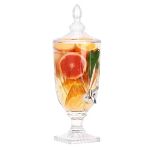 Clear Glass Mason Jar Beverage Dispenser with Tap for Beer Water and Juice