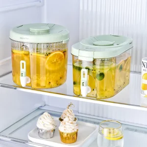 Cold Brew Pitcher with Infuser BPA-Free Fridge Drink Dispenser Tap Leakproof Iced Tea Water Pitcher