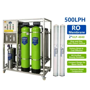 Commercial 220V 1 Year Warranty 500LPH Stainless Steel Pump Waste Water Treatment Machine Reverse Osmosis Water Purifier