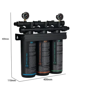 Commercial 3 Stage Water Purifier System PP+ACF+UF Ultrafiltration Membrane High Flow Drinking Water Filter for Cafe Restaurant