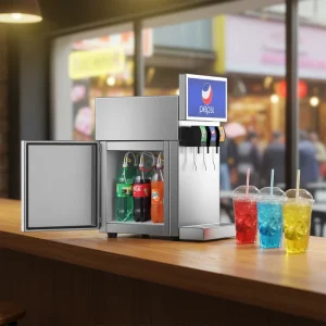 Commercial 3-Valve Fast-Cooling Stainless Steel Cold Drink and Soda Dispenser