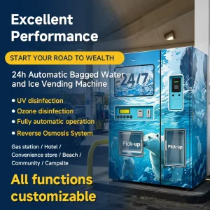 Commercial 450-500KG Automatic PLC Pump Water Treatment Bulk Ice Self-Service Ice Vending Machine