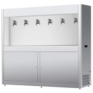 Commercial 6 Taps Luxury Stainless Steel Counter Water Purifier Dispenser With 5 Stages UF for Offices Schools