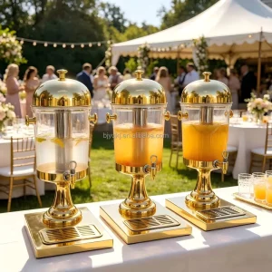Commercial 8L Golden Stainless Steel Juice Dispenser for Hotel Buffet & Wedding Beverage Station From Lemonade to Cold Brew