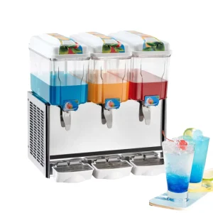 Commercial Beverage Dispenser 12L Stainless Steel 3-Tank Juice Machine