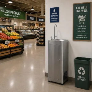 Commercial Cold Water Dispenser Stainless Steel Drinking Water Cooler for Airport Mall