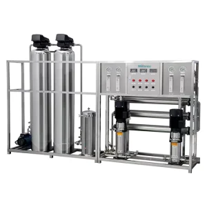 Commercial Direct-Drinking RO Membrane Filtration System, 2000 LPH Reverse Osmosis Water Purifier with 1-Year Motor Warranty, PLC and Filter Media