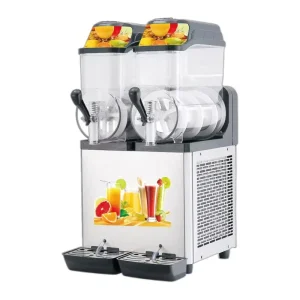 Commercial Electric 2 Tank Stainless Steel Slush Machine with 2 Flavors for Parties Hotels Use