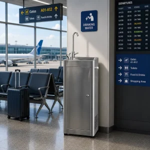 Commercial Electric Stainless Steel Freestanding Cold Water and Ice Dispenser