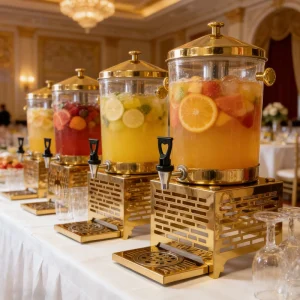Commercial Food Grade Stainless Steel Dual Temperature Warm Cool Buffet Juice Dispenser