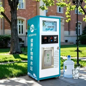 Commercial Grade Combo Vending Machine Multi Function Water Dispenser for Cold Alkaline Purified Water Coin Payment System