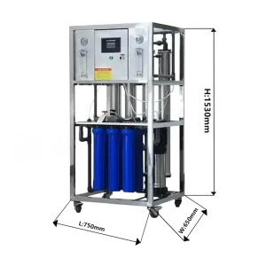 Commercial Open-Type Tankless RO System 1000 L/Hour with Pump and PLC