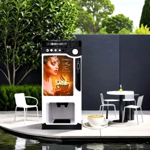 Commercial Push-Button Drink Dispenser Fully Automatic Instant Coffee and Tea Machine with Cup Drop System