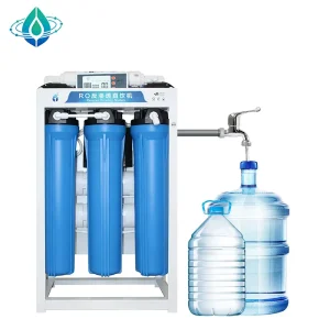Commercial RO Reverse Osmosis Water Treatment System 500 LPH with PLC Pump Motor Gearbox and Gear for Drinking Water
