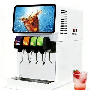 Commercial Restaurant Soda Fountain Dispenser Stainless Steel 50kg 4-Valve Automatic with Imported Compressor