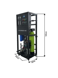 Commercial Reverse Osmosis Water Filtration System with Pressure Vessel, Pump, and PLC, 500 LPH