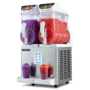 Commercial Slushie Machine Boba Tea Equipment Slushy Ice Cream Machine with 2 Tanks Drink Dispenser for Restaurant
