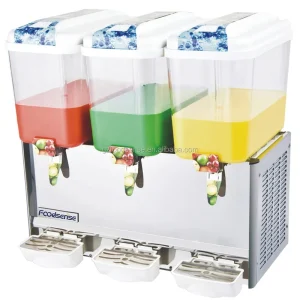 Commercial Stainless Steel 3-Tank Tabletop Refrigerated Juice Dispenser Machine