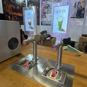 Commercial Stainless Steel Beverage Dispenser Tower with 1-4 Taps and Reusable Filter for Cafe