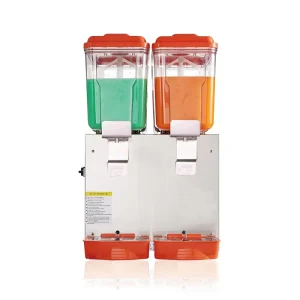Commercial Stainless Steel Beverage Dispenser with 2 Tanks, 24L Capacity, 12L per Tank