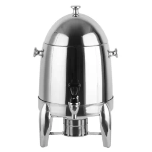 Commercial Stainless Steel Beverage Dispenser with Tap and Ice Tube for Tea and Fruit Juice