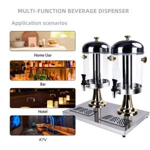 Commercial Stainless Steel Double/Triple-Tank Beverage and Juice Dispenser for Hotel Buffet