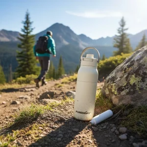 Compact Space Saving Stainless Steel Vacuum Insulated Built In Filter Foldable Design Outdoor Travel Lightweight Water