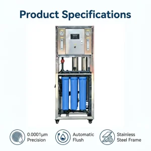 Compact Stainless Steel Reverse Osmosis Water Filter System with Multi-Stage Filtration for Offices and Cafes