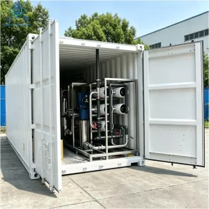 Containerised Water Treatment Plant Industrial Reverse Osmosis System PLC UV Purifier Pump Filtration Machine 3000 L/Hour