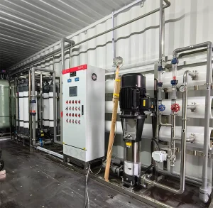 Containerized 6000 LPH RO and UF Water Purifier System with Storage Tank, Constant-Pressure Water Supply, 5 kW, 380V