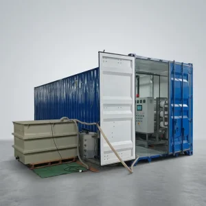 Containerized Mobile Water Treatment Machinery with RO Membranes & Dual Media Filters 10000L Hour Desalination System