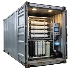 Containerized Water Purification Equipment RO Reverse Osmosis Ultrafiltration System 2000 L/Hour with Softening Filtration