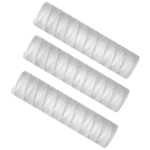 Cotton String Wound Sediment Water Filter Cartridge 10 Micron Cylinder Liquid Filtration Coiled Design 500L Hour water filter purifier