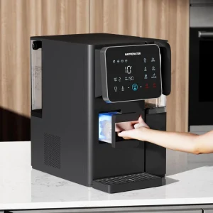 Counter Top 100G 4 in 1 Hot Cold Water Dispenser Ice Maker RO Water Purifier with TDS Display Portable Electric Water Purifier