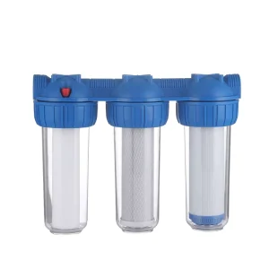 Counter Top Three Stage Electric Water Filter System 10 Inch Plastic Wrench 50 GPD Flow Rate Easy Installation Operation for